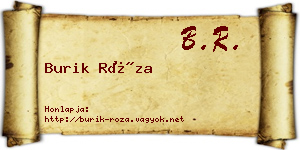 Burik Róza névjegykártya